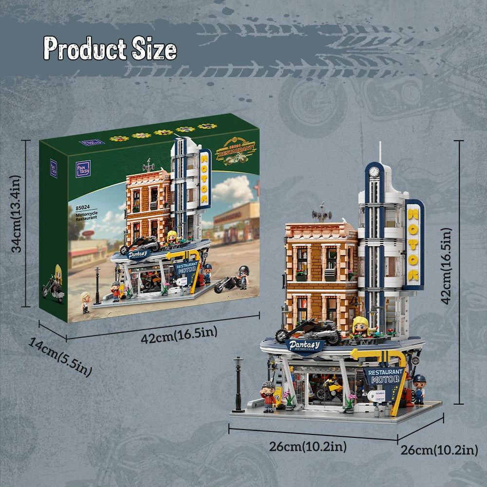 PANTASY - Motorcycle Restaurant - Building block 2989 pcs