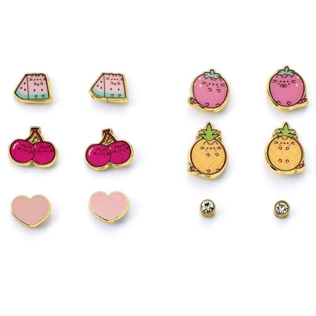 PUSHEEN - Fruits - Set of 6 Stud Earrings