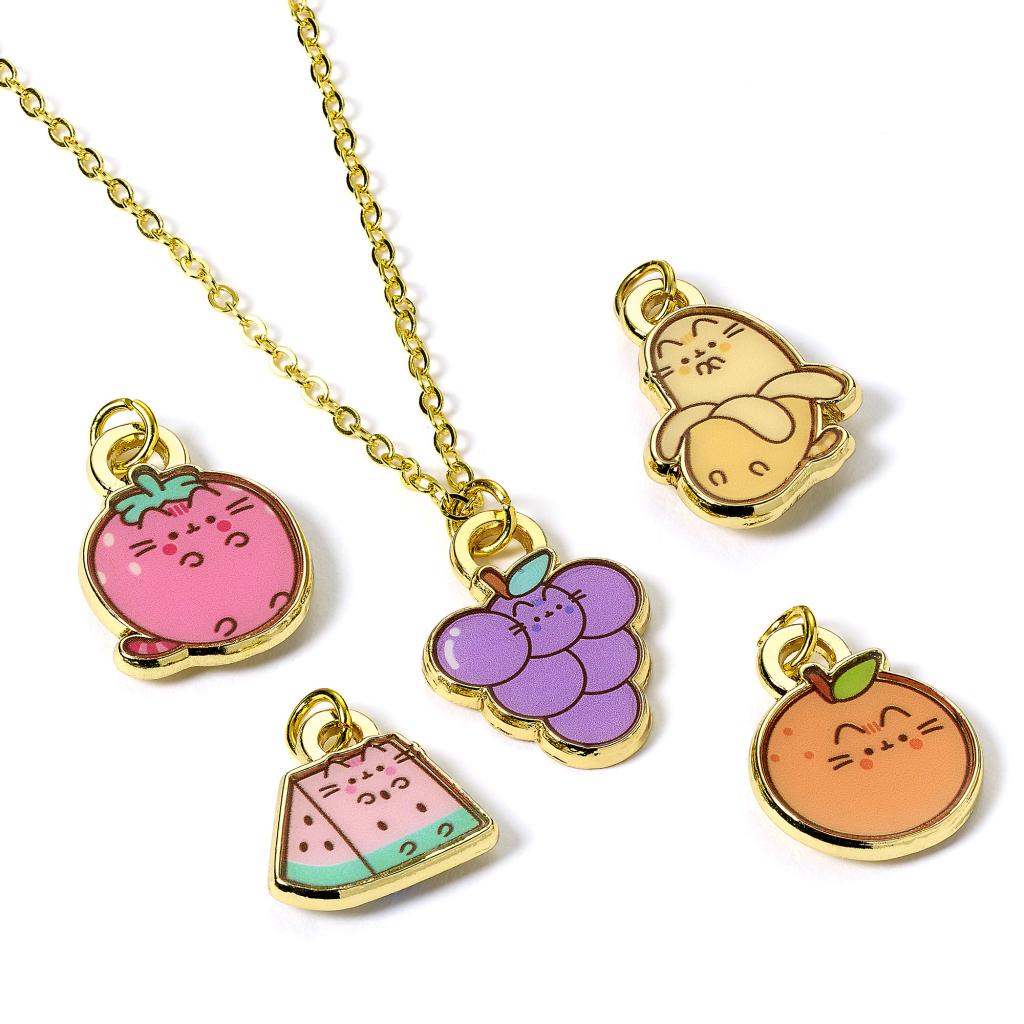 PUSHEEN - Fruits - Necklace + 5 Charms Set