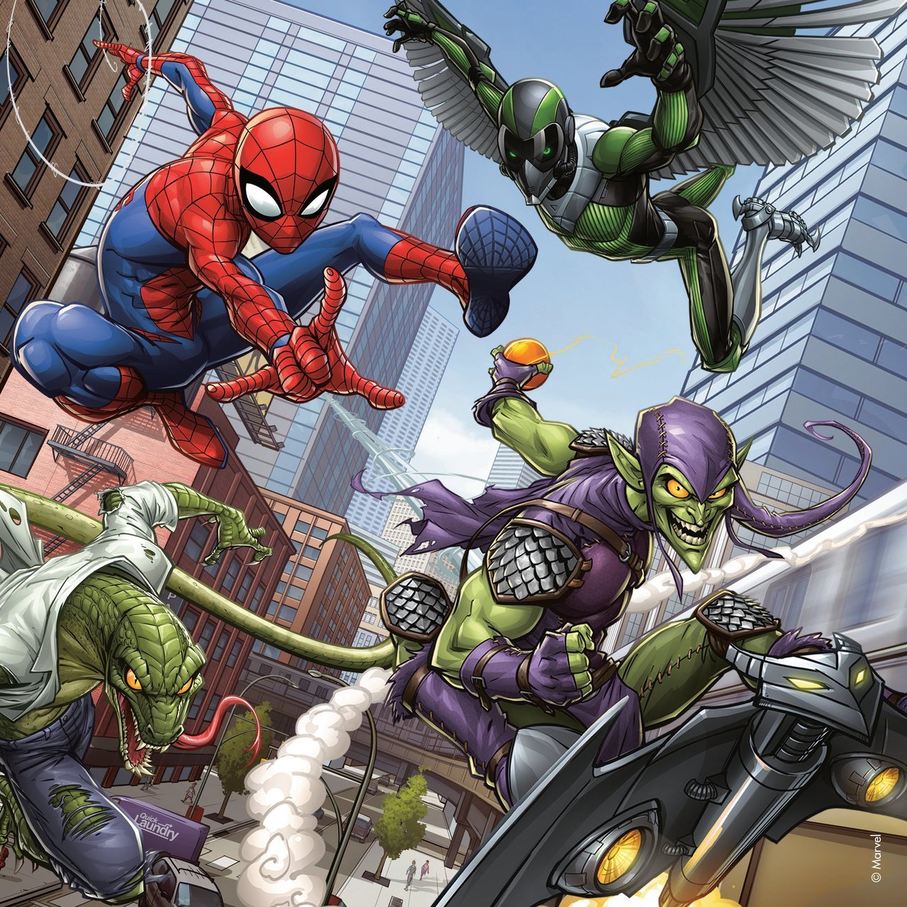 SPIDER-MAN - En action - 3 Puzzle 49P
