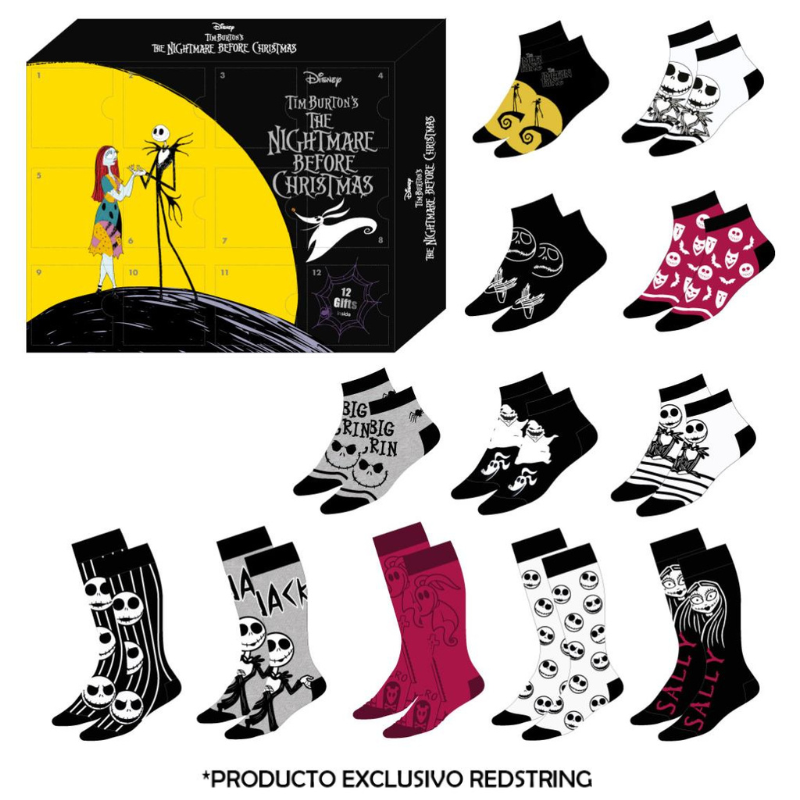 L'ETRANGE de Mr JACK - Gift Box - 12 Pairs of Socks (S 3-7,5)