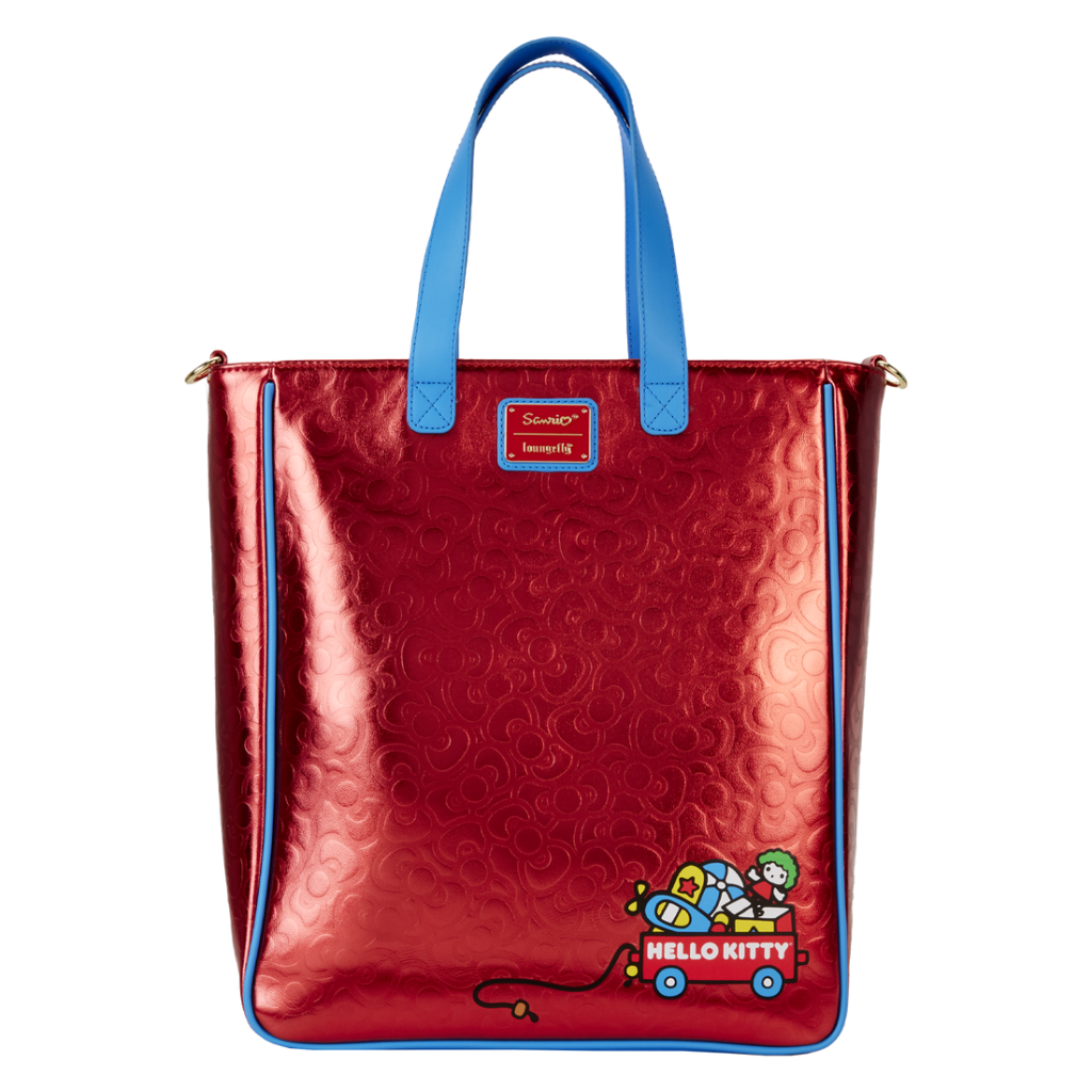 HELLO KITTY - 50th Anniv. - Mettalic Tote Bag with Coin Bag Loungefly