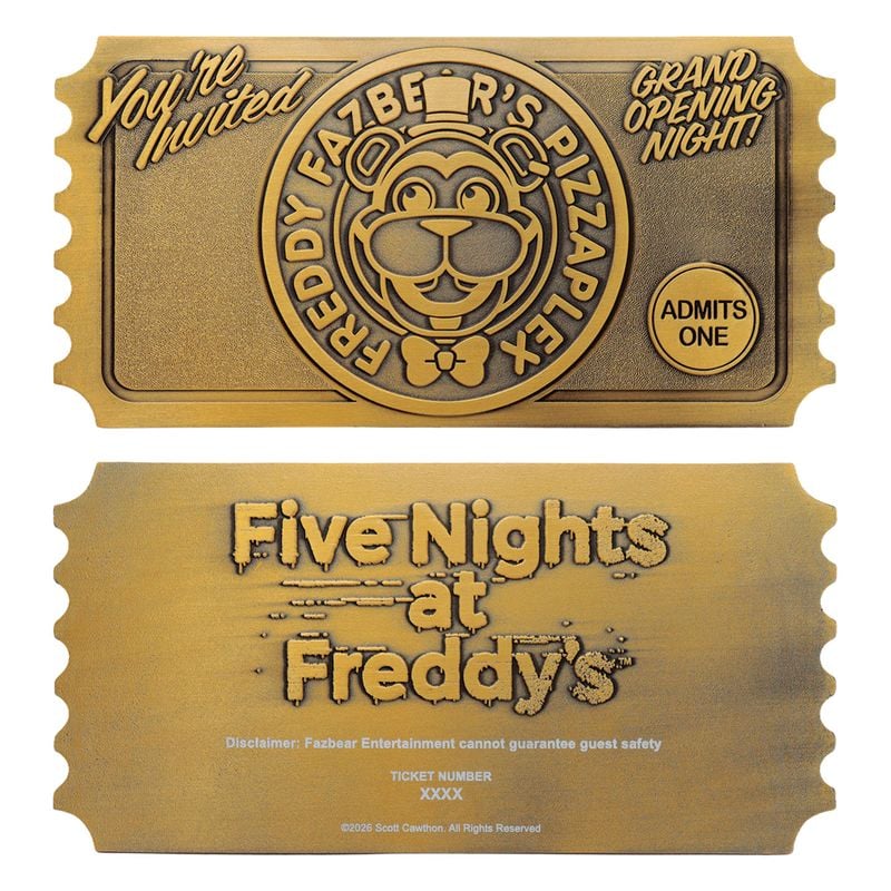 FNAF - Pizzaplex Opening Night Ticket - Replica Limited Edition