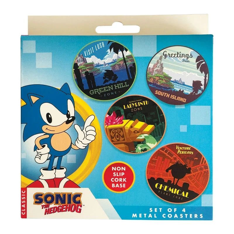 SONIC - 4 Embossed Metal Coasters