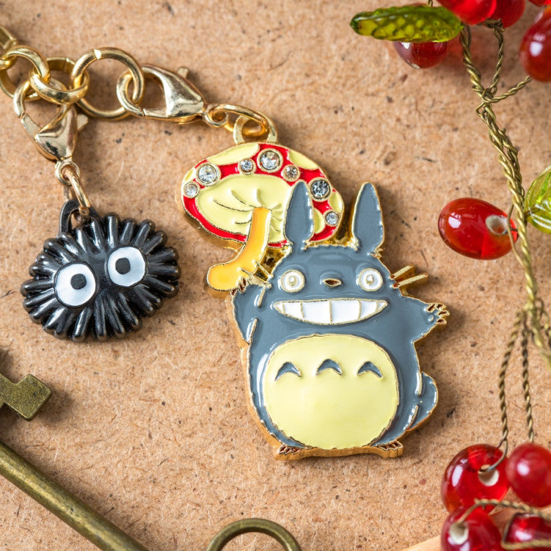 MY NEIGHBOR TOTORO - Grey Totoro & Mushroom - Chainette charms