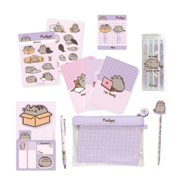 PUSHEEN - Stationery Set with 3 A6 Notebooks - 10pc.