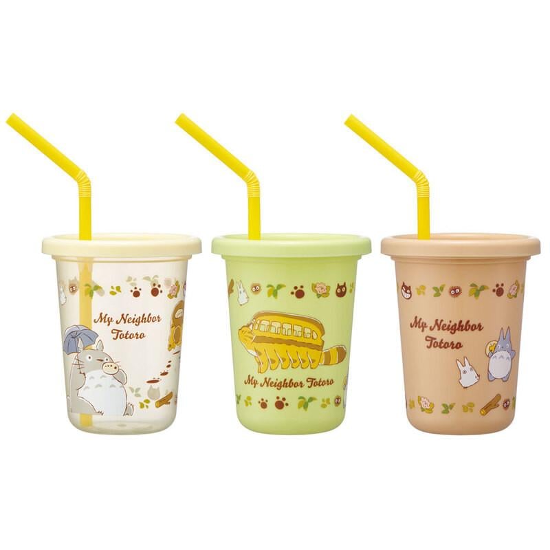 MY NEIGHBOR TOTORO - 3 glasses with straws set