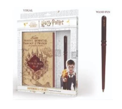 HARRY POTTER - Notebook A5 Premium - Marauder Map + Wand Pen Set