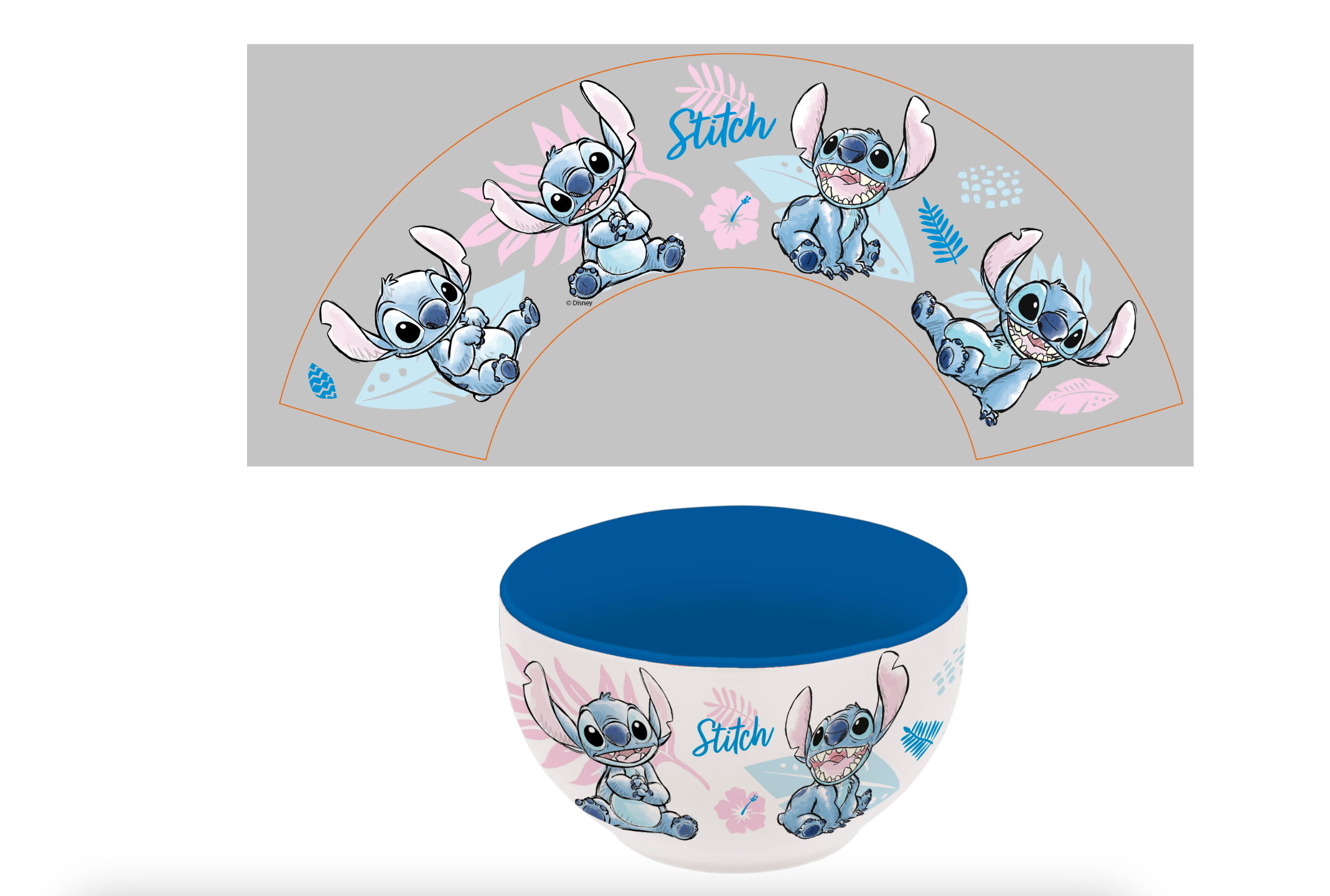 STITCH - Watercolor Blue - Ceramic Bowl in Gift Box - 600ml