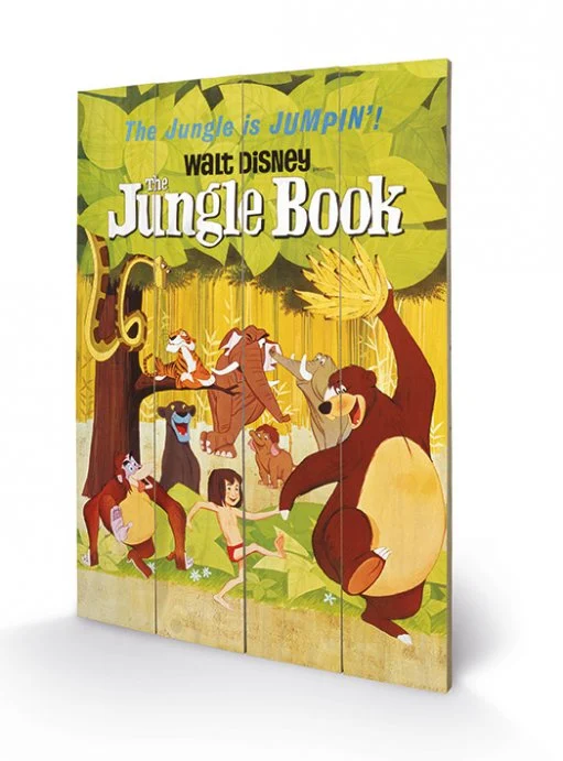 DISNEY - Printing on wood 40X59 - The Jungle Book Jumping