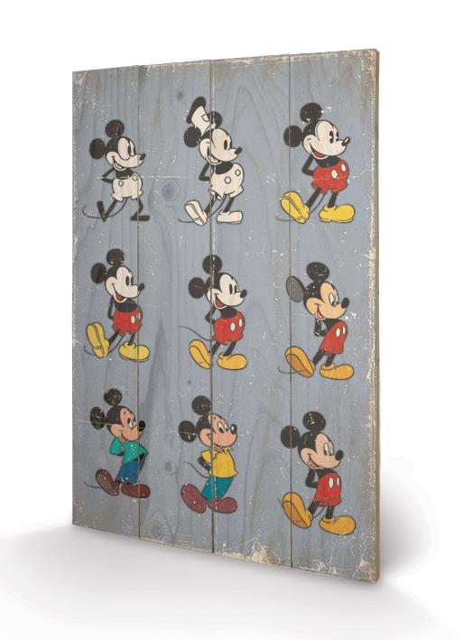 DISNEY - Printing on wood 40X59 - Mickey Mouse Evolution Color