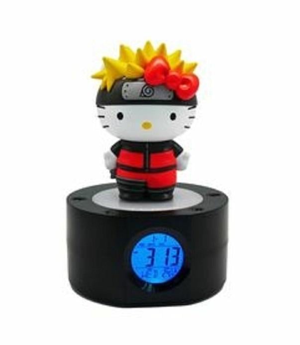 NARUTO x HELLO KITTY - LED Light-Up Alarm Clock - 18 cm