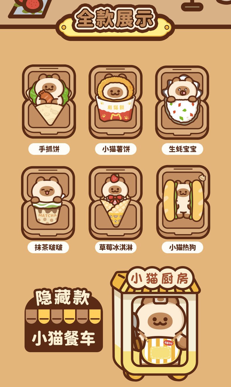 Xiaomao Agou Street Food Stall Plush BLIND BOX - 12cm