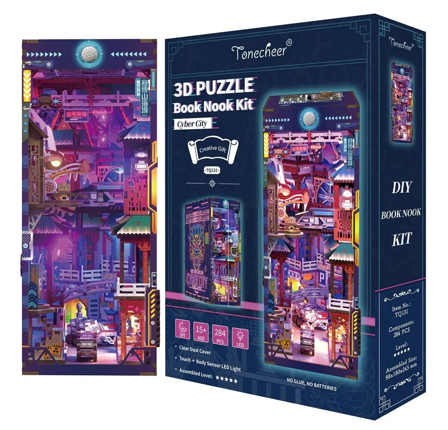 BOOK NOOK KIT - DIY- Cyber City - 284pcs + LED Light