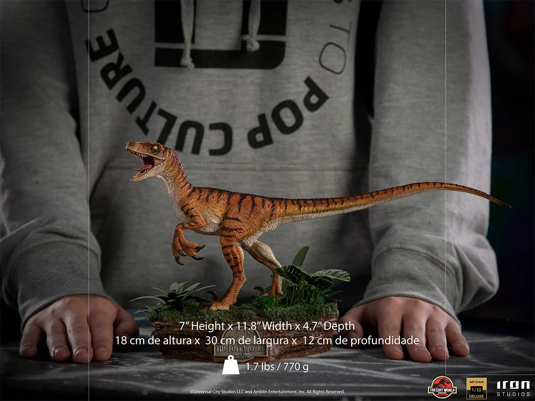JURASSIC PARK LOST WORLD -Velociraptor Del. -Statue ArtScale 1/10 18cm