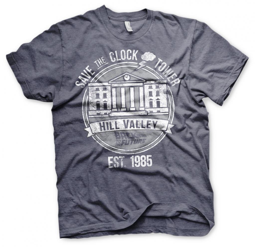 BACK TO THE FUTURE - T-Shirt Save the Clock Tower - Navy Heather (S)