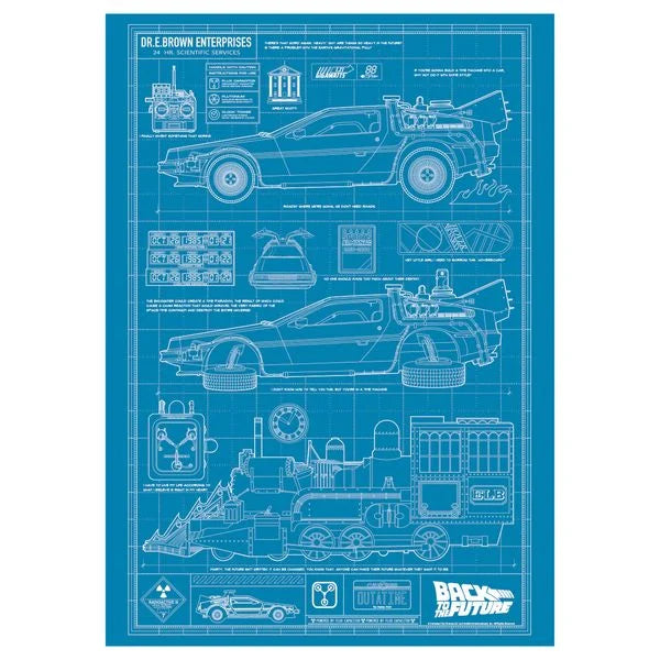 BACK TO THE FUTURE - Blueprint - Art Print Limited Edition