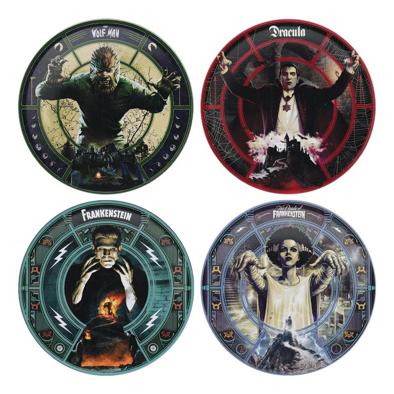 UNIVERSAL MONSTERS - 4 Embossed Metal Coasters