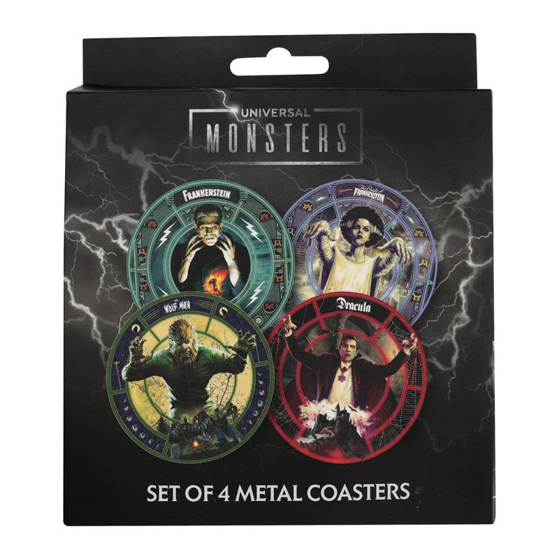 UNIVERSAL MONSTERS - 4 Embossed Metal Coasters