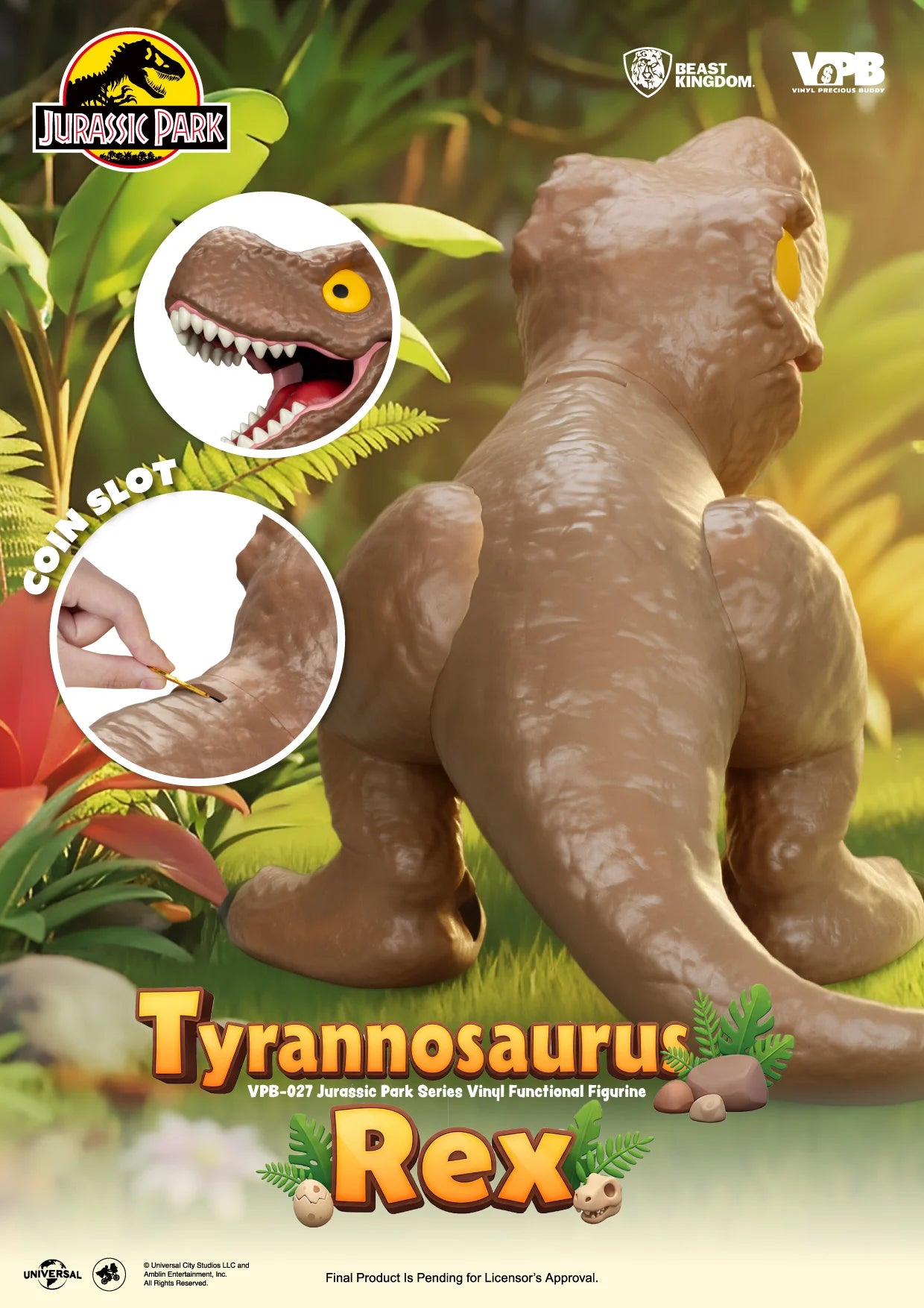 JURASSIC PARK - Tyrannosaurus Rex - Piggy Bank 34cm