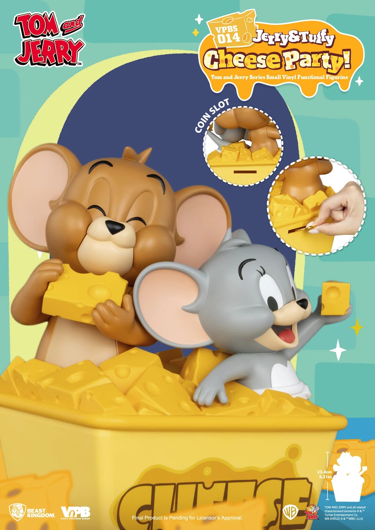 TOM & JERRY - "Jerry & Tuffy Cheese Party" - Bank 23.4cm