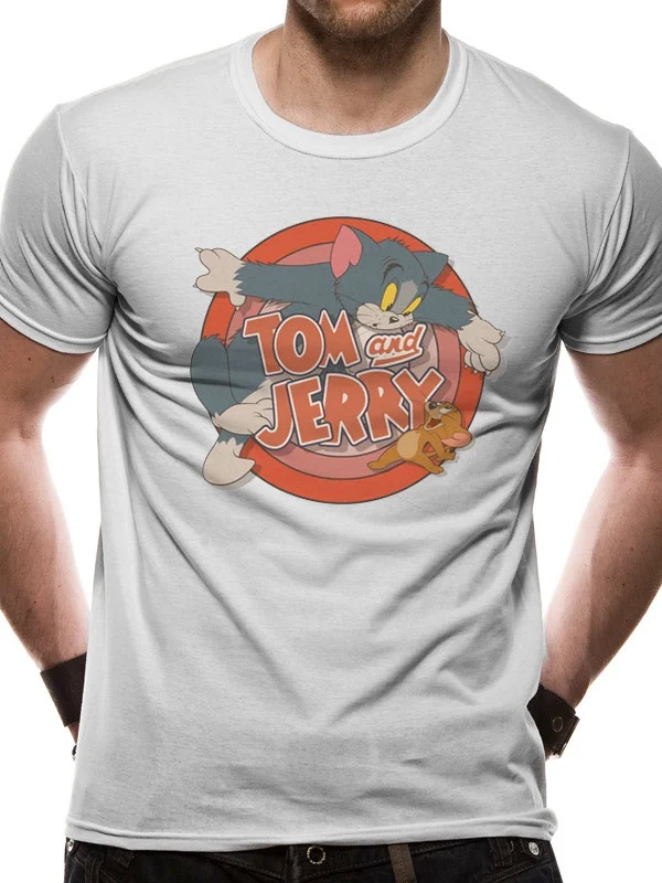 TOM AND JERRY - T-Shirt IN A TUBE- Retro Logo (L)