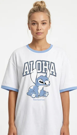 LILO & STITCH - Aloha Weird and Cute - Oversize T-Shirt Women (L)
