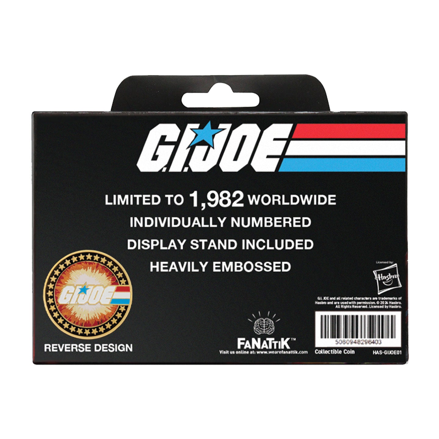 G.I. JOE - 60th Anniversary - 24k Plated Gold lLimited Edition Coin