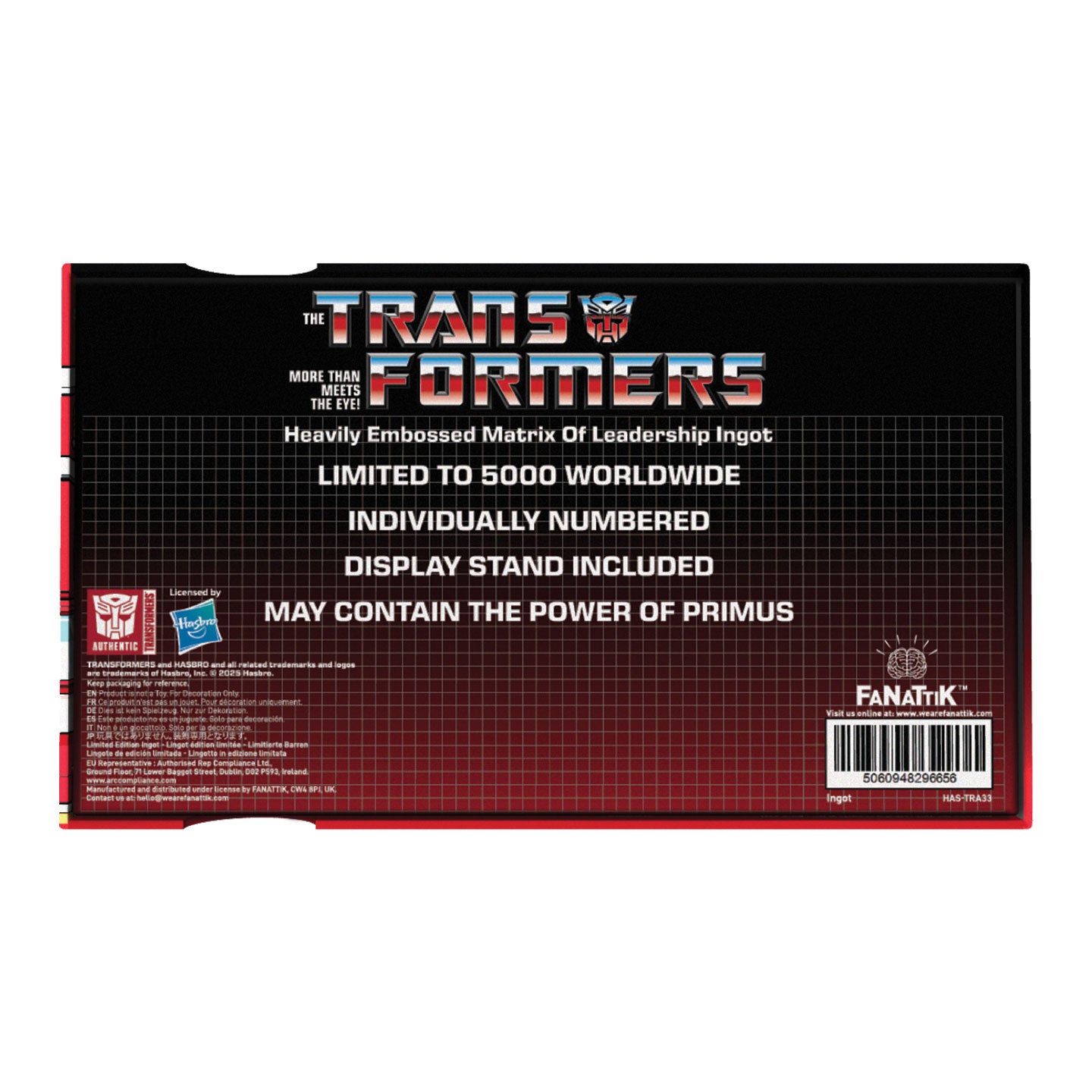 TRANSFORMERS - Replique de la Matrice de Leadership - Edition Limitée