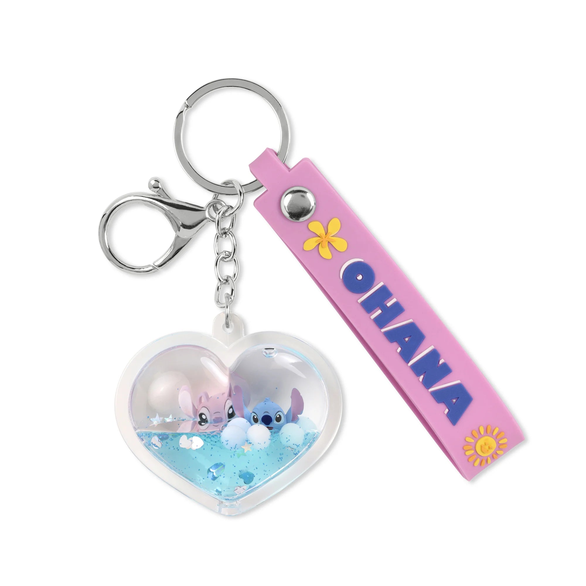 STITCH & ANGEL - Ohana Haert - 3D Keychain 'Liquid'