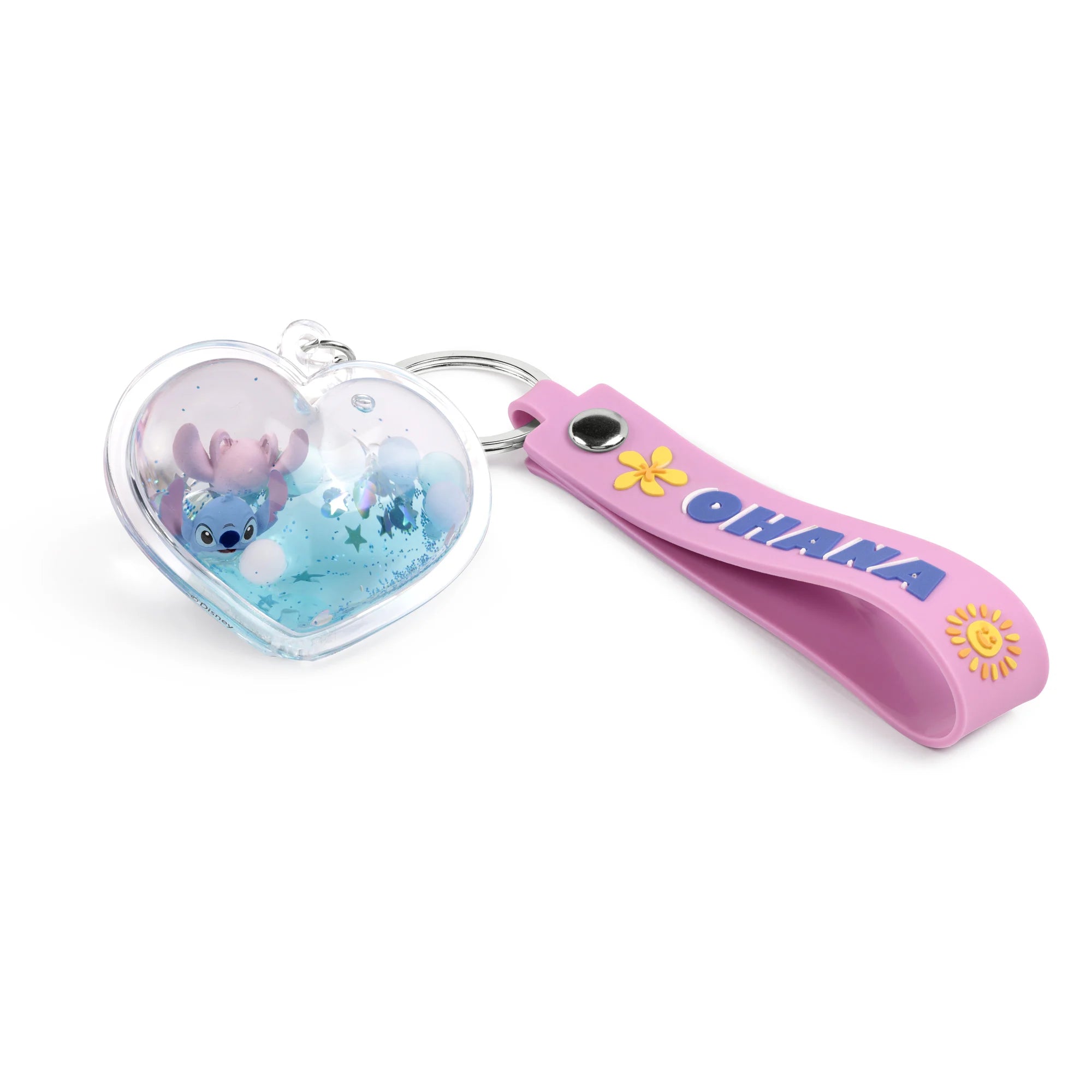 STITCH & ANGEL - Ohana Haert - 3D Keychain 'Liquid'