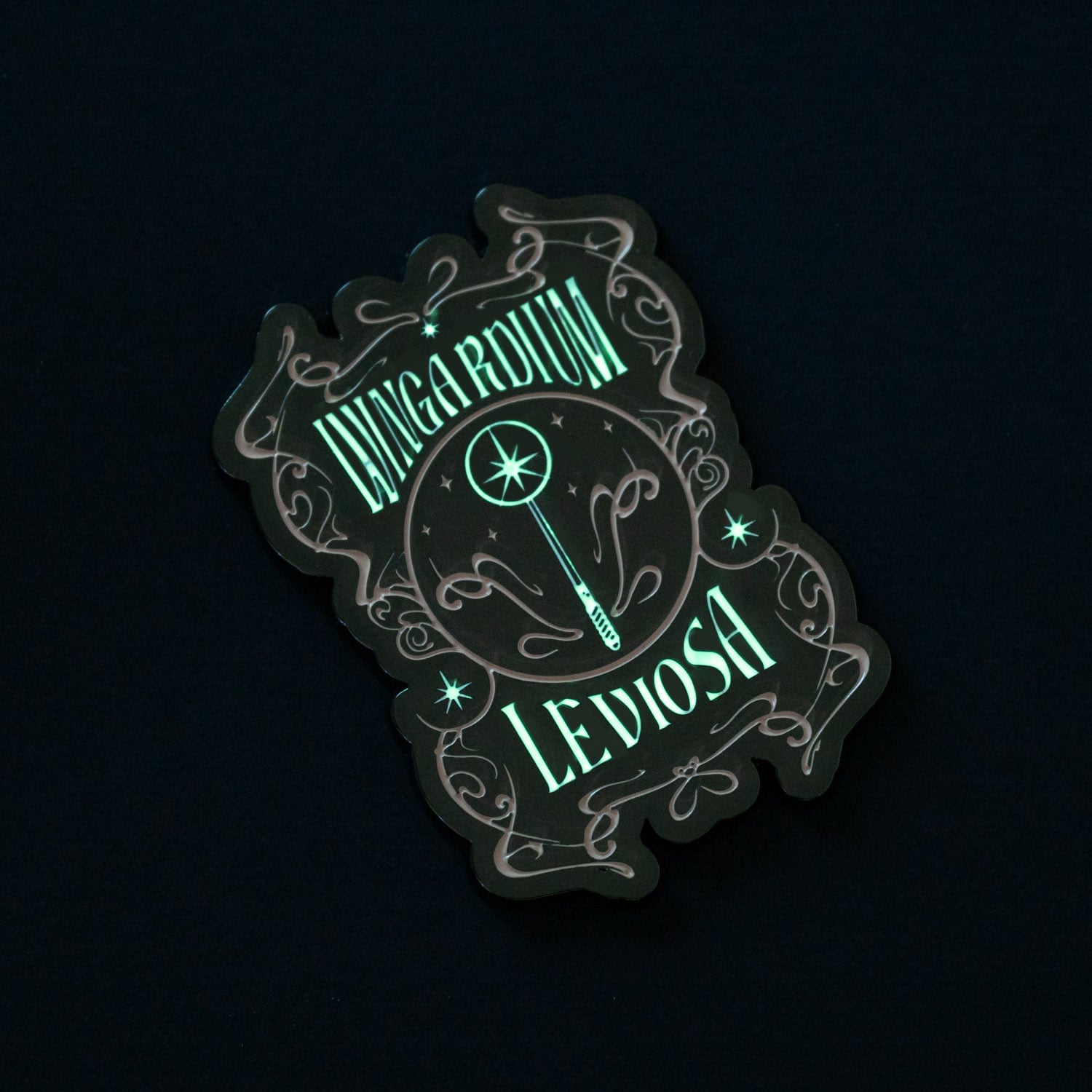 HARRY POTTER - Wingardium Leviosa - 'Glow in the Dark' Metal Magnet
