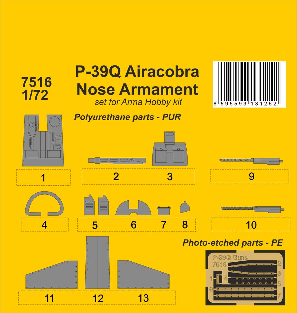 P-39Q Airacobra Nose Armament  / for Arma Hobby kit