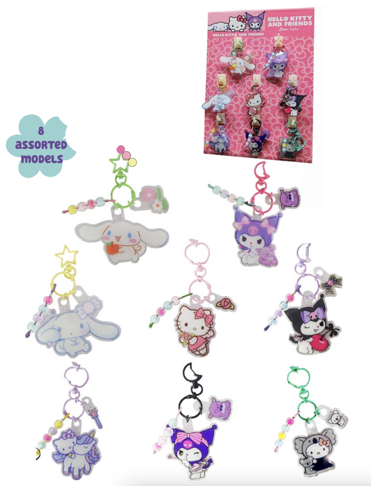 HELLO KITTY & Friends - Assortiments de 8 Porte-clés