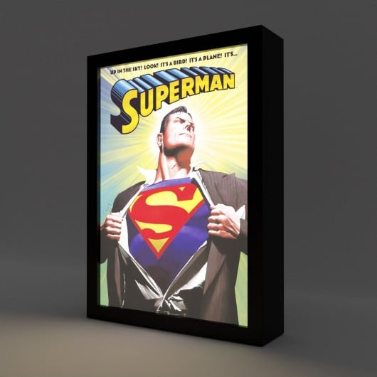 SUPERMAN - Framed LED Print 28x20x5cm