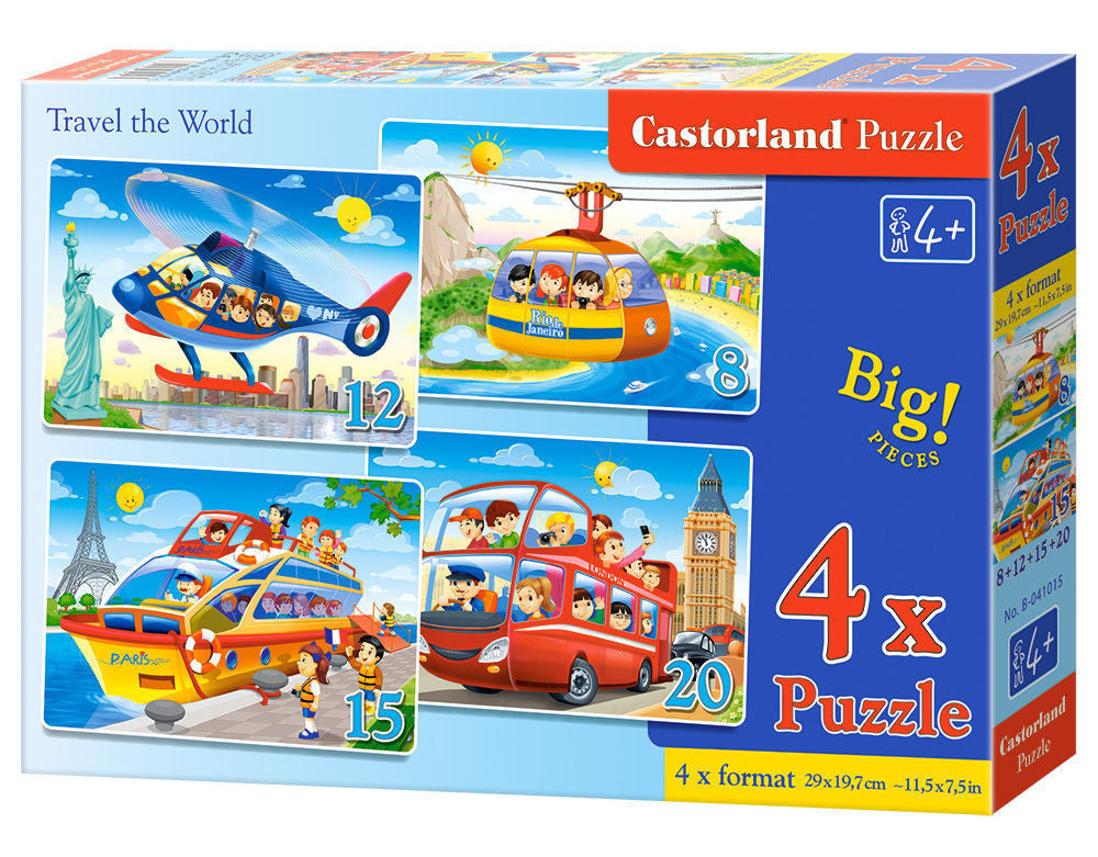 Travel the World, 4x Puzzle(8+12+15+20)