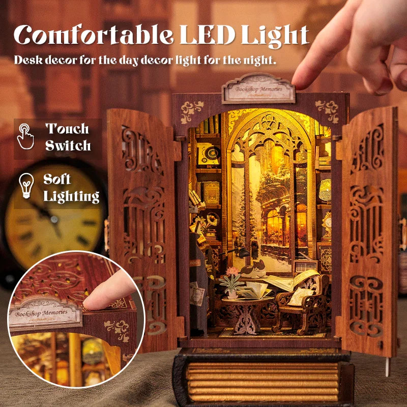 BOOK NOOK KIT - DIY - Memories Bookshop - 127pc + LED Light