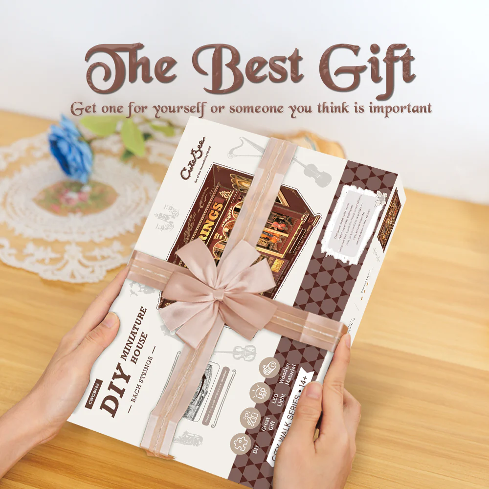 MINIATURE HOUSE - DIY- Bach Strings -285pc + LED Light