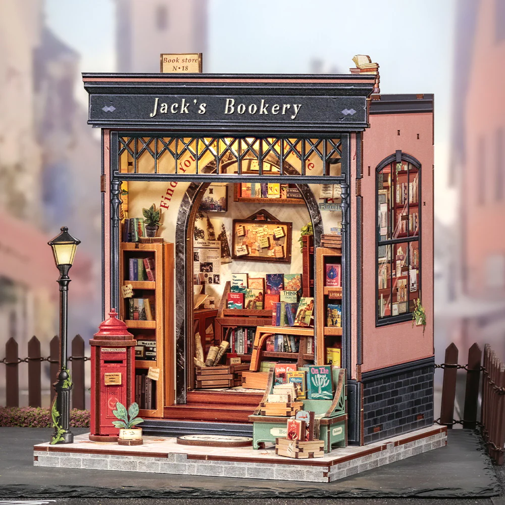 MINIATURE HOUSE - DIY- Jack's Bookery - 330pc + LED Light