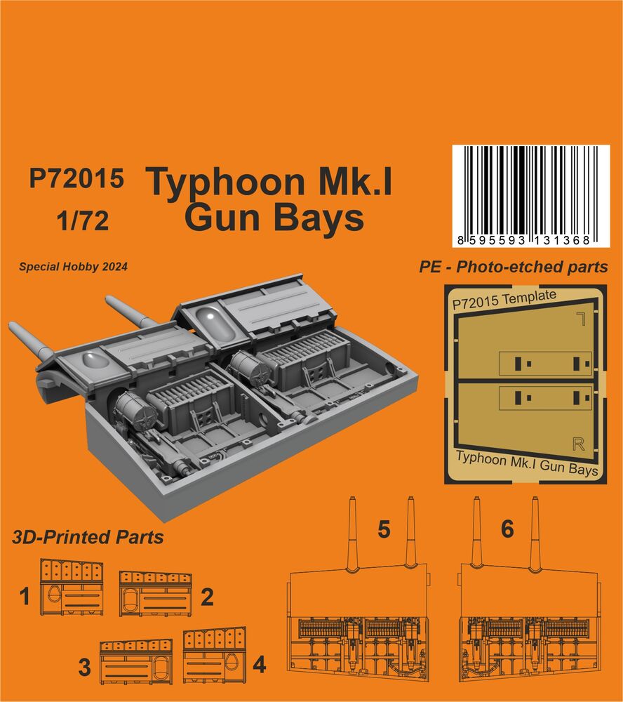 Typhoon Mk.I Gun Bays Correction Set   / for Airfix kit