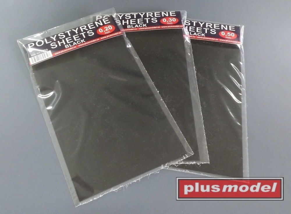 Polystyrene sheets black 0,5