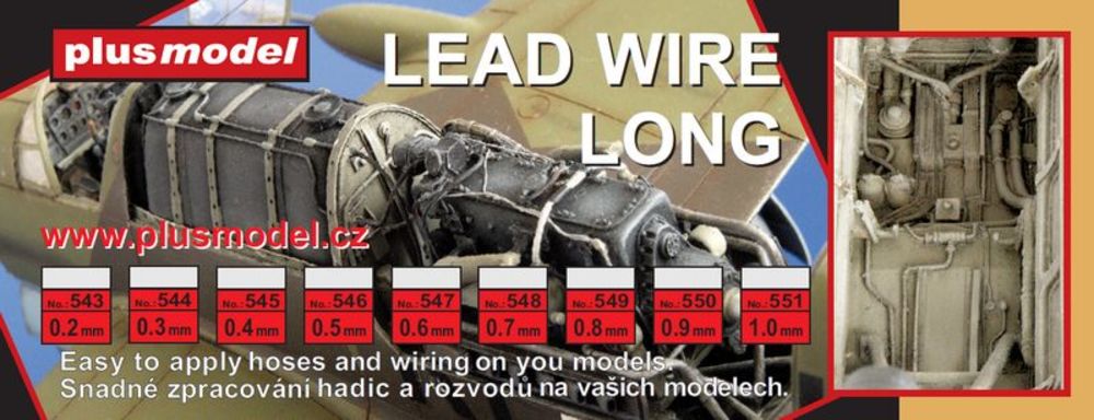 Lead wire 0,9 mm, long 240 mm