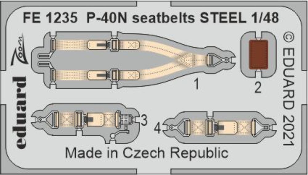 P-40N seatbelts STEEL, for ACADEMY