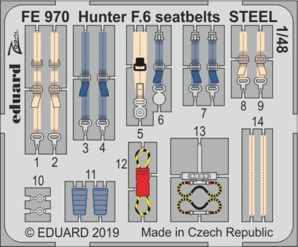 Hunter F.6 seatbelts STEEL for Airfix