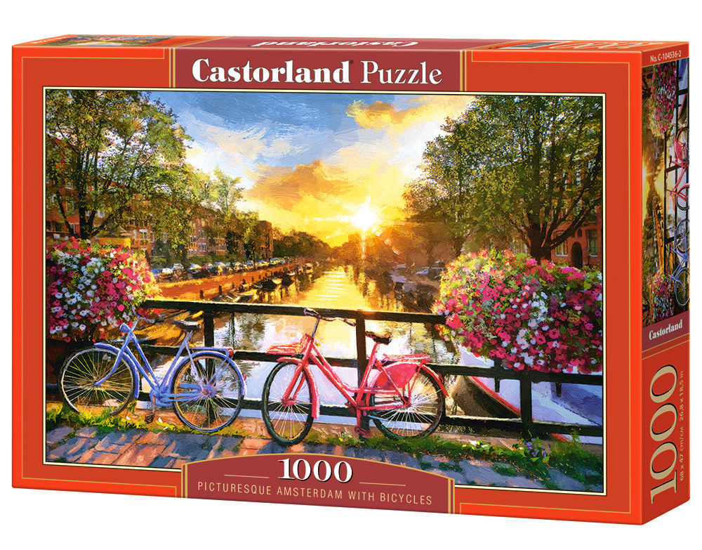 Picturesque Amsterdam with Bicycles, Puzzle 1000 Teile