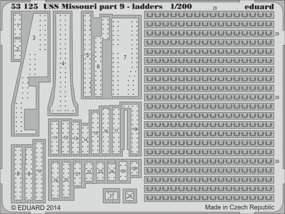 USS Missouri part 9-ladders f. Trumpeter