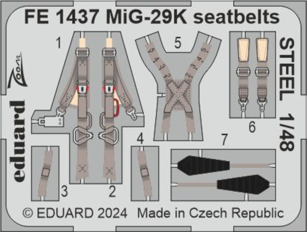 MiG-29K seatbelts STEEL 1/48 HOBBY BOSS