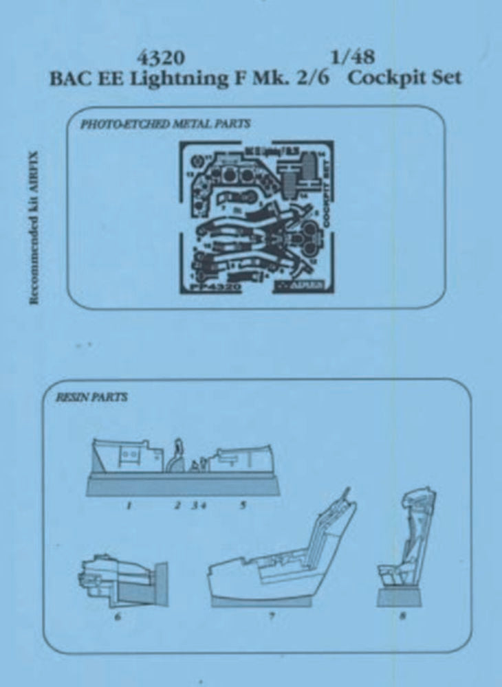Lightning F Mk. 2/6 Cockpit Set f��r Airfix Bausatz