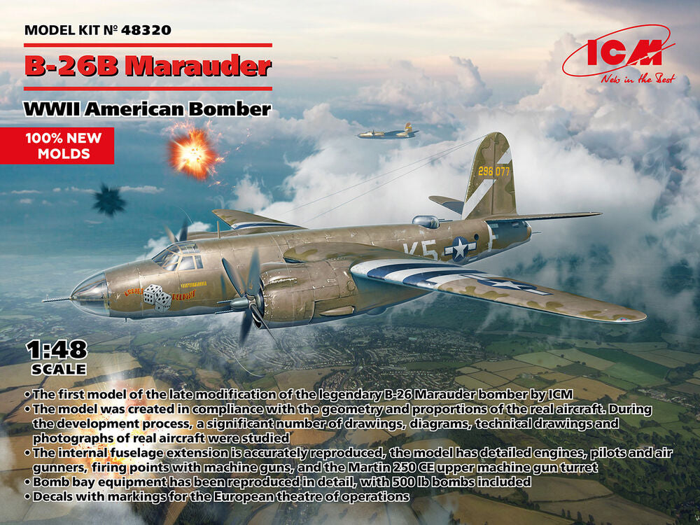 B-26B Marauder, WWII American Bomber (100% new molds)