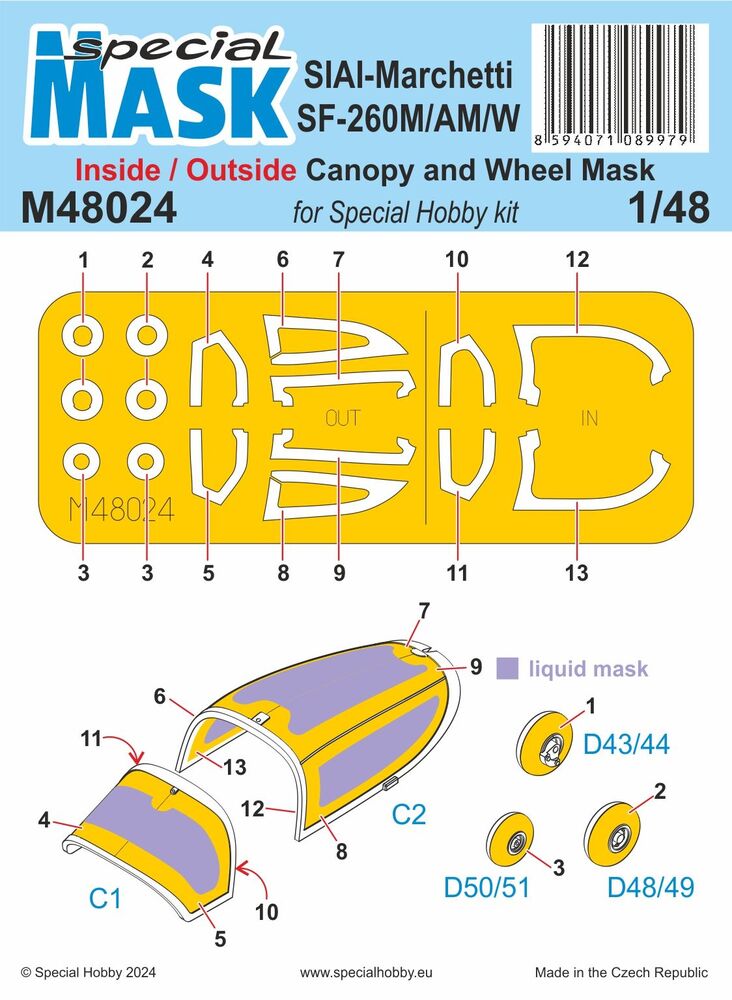 SIAI-Marchetti SF-260M/AM/W INSIDE/OUTSIDE MASK